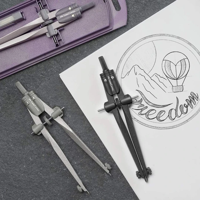 Faber-Castell Stream Schnellverstellzirkel, blackstone, Etui