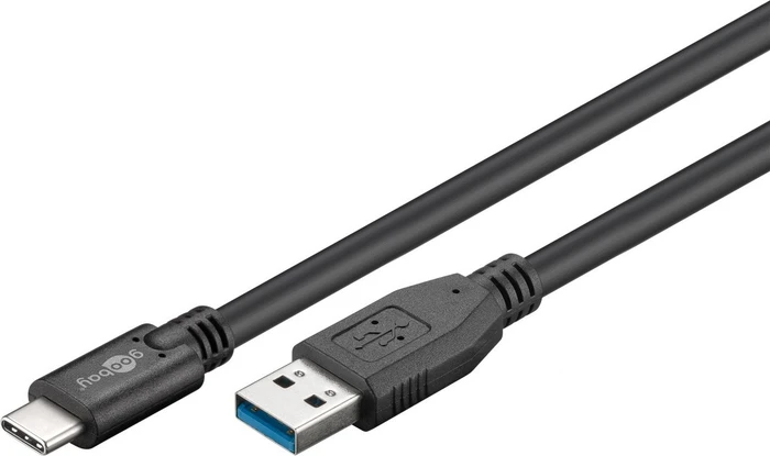 goobay USB 3.0 Kabel, USB-C 3.0 [Stecker]/USB-A 3.0 [Stecker] schwarz, 1m