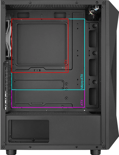 AeroCool Falcon, Lüfter LED Fixed RGB, Acrylfenster