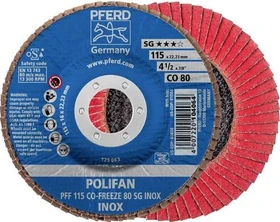 Pferd PFF 115 CO-FREEZE 80 SG INOX POLIFAN Fächerschleifscheibe K80, 115x22.23mm, 10 Stück
