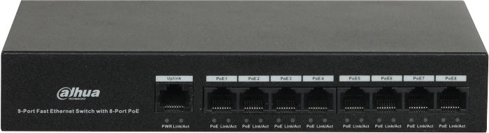 Dahua PFS30 Desktop Switch, 9x RJ-45, 65W PoE+