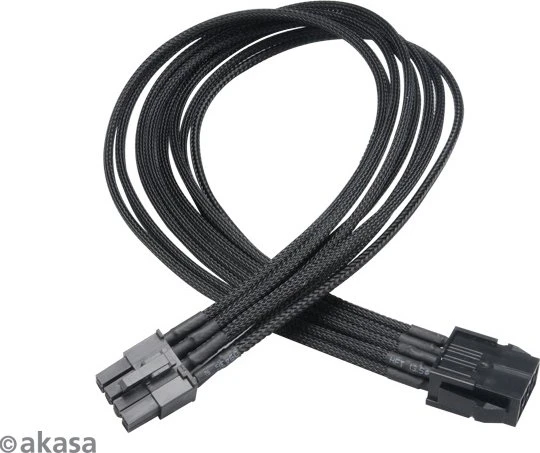 Akasa Flexa V8, 6/8-Pin PCIe Verlängerungskabel, 400mm, sleeved schwarz
