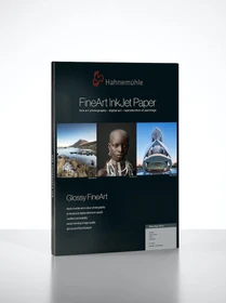 Hahnemühle Digital Glossy FineArt Photo Rag Baryta Fotopapier hochglänzend weiß, 210x594mm, 315g/m², 25 Blatt