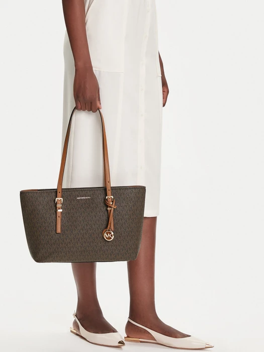Michael Kors Quinn Medium Signature Leder Shopper brown/acorn