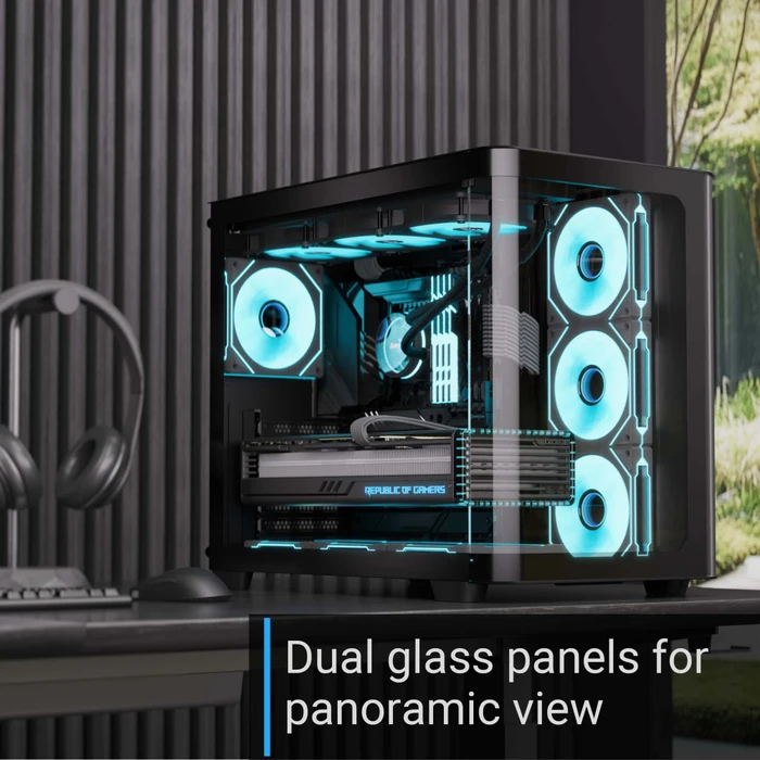 AeroCool P500C Black, Glasfenster