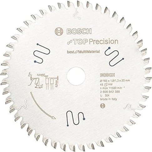 Bosch Professional Top Precision Best for Multi Material Kreissägeblatt 48Z, 165x1.3x20mm, 1 Stück