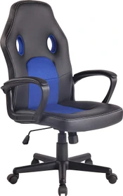 CLP Elbing Kunstleder Bürostuhl, schwarz/blau