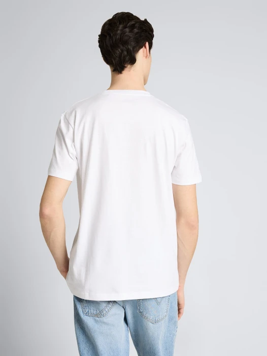 Tom Tailor Basic mit Logo-Print T-Shirt kurzarm white horse (Herren)