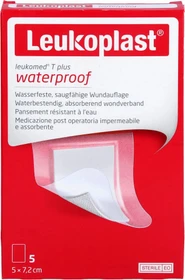 BSN medical Leukoplast Leukomed T plus waterproof transparent, 5 x 7.2cm, 5 Stück