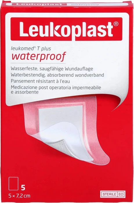 BSN medical Leukoplast Leukomed T plus waterproof transparent, 5 x 7.2cm, 5 Stück