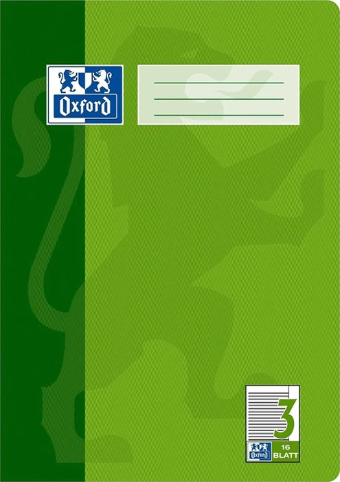 Oxford Schulheft, A4, Lineatur 3R, grün, 16 Blatt