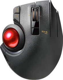 Elecom EX-G Pro M-XPT1MRXBK Trackball schwarz/rote Kugel, Rechtshänder, USB-A/Bluetooth