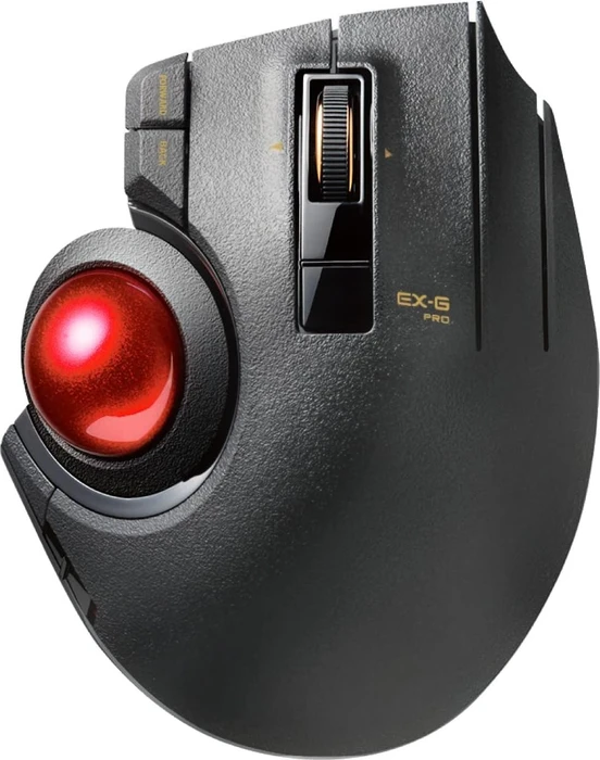Elecom EX-G Pro M-XPT1MRXBK Trackball schwarz/rote Kugel, Rechtshänder, USB-A/Bluetooth