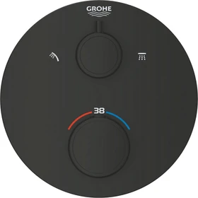 Grohe Thermostat-Brausebatterie mit integrierter 2-Wege-Umstellung schwarz matt