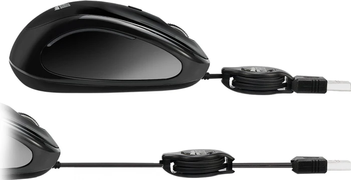 Adesso iMouse S8B Illuminated Retractable Mini Mouse schwarz, USB