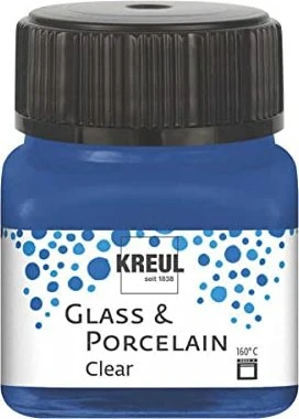 Kreul Glass & Porcelain Clear Malfarbe, dunkelblau, 20ml
