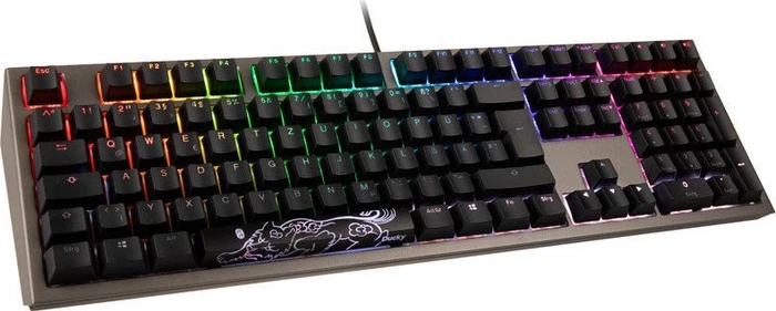 Ducky Shine 7 PBT grau, LEDs RGB, MX RGB BROWN, USB, DE