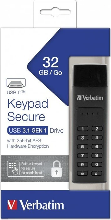 Verbatim Keypad Secure 32GB, USB-C, USB 3.2 Gen 1×1