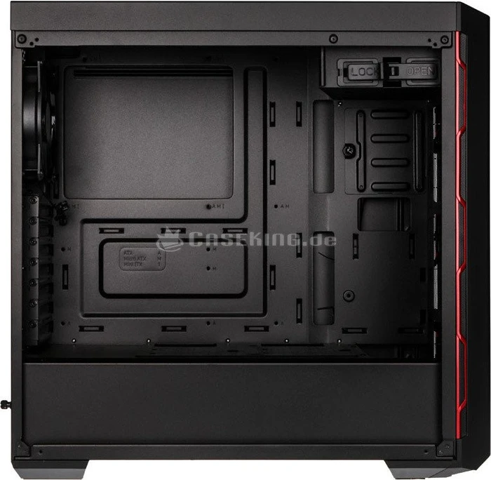 Cooler Master MasterBox MB600L schwarz/rot, Acrylfenster, mit 5.25" Schacht