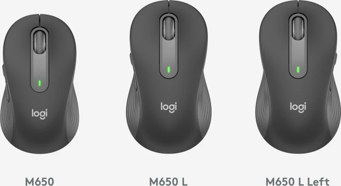 Logitech Signature M650 Large, Graphite, Logi Bolt, USB/Bluetooth