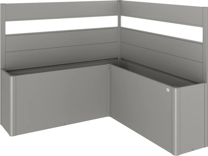 Biohort Sichtschutz mit Lichtpaneel L-Form 152x152x91cm für Hochbeet quarzgrau-metallic, 2 Stück