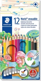 Staedtler Noris 144 erasable Buntstift sortiert, Radierer, 12er-Set