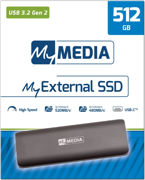 Verbatim MyMEDIA MyExternal SSD, 512GB, USB-C 3.1
