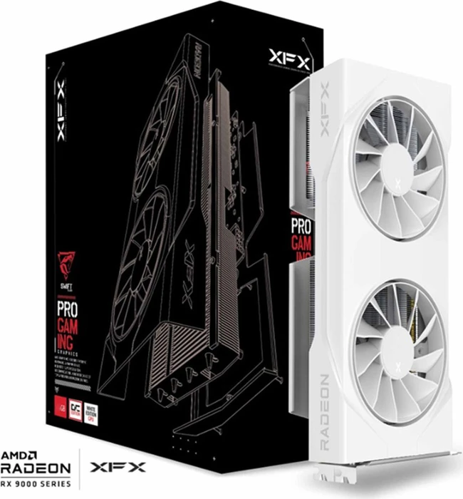 XFX Swift Radeon RX 9060 XT OC White Gaming Edition, 16GB GDDR6, HDMI, 2x DP