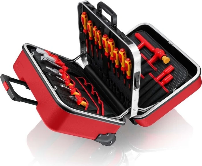 Knipex BIG Twin Move RED Elektro Kompetenz Handwerkzeugset inkl. Koffer, 47-tlg.