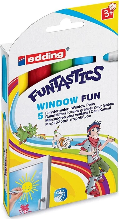 edding 16 Funtastics Windows Fun, farblich sortiert, 5er-Set
