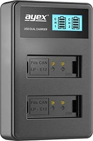 ayex USB Dual- Ladegerät für Canon Akku Typ LP-E12
