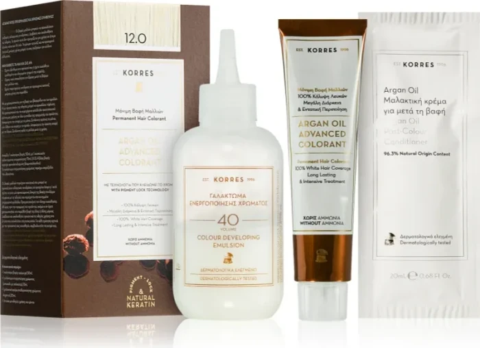 Korres Argan Oil Permanent Hair Colorant Haarfarbe 12.0 special blonde