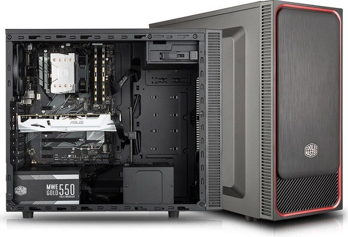 Cooler Master MasterBox E500L schwarz/rot