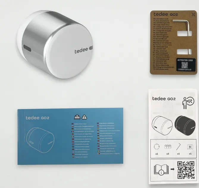 Tedee GO2, inkl. Bridge und Keypad Pro, silber