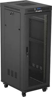 Lanberg 19" Rackschrank 32HE, LCD, freistehend, Flat Pack, Gitternetztür, IP20, RAL 9004, 800mm tief