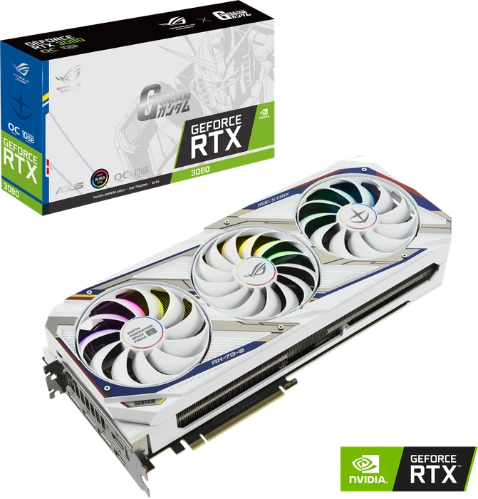 ASUS ROG Strix GeForce RTX 3080 Gundam, ROG-STRIX-RTX3080-O10G-GUNDAM, 10GB GDDR6X, 2x HDMI, 3x DP