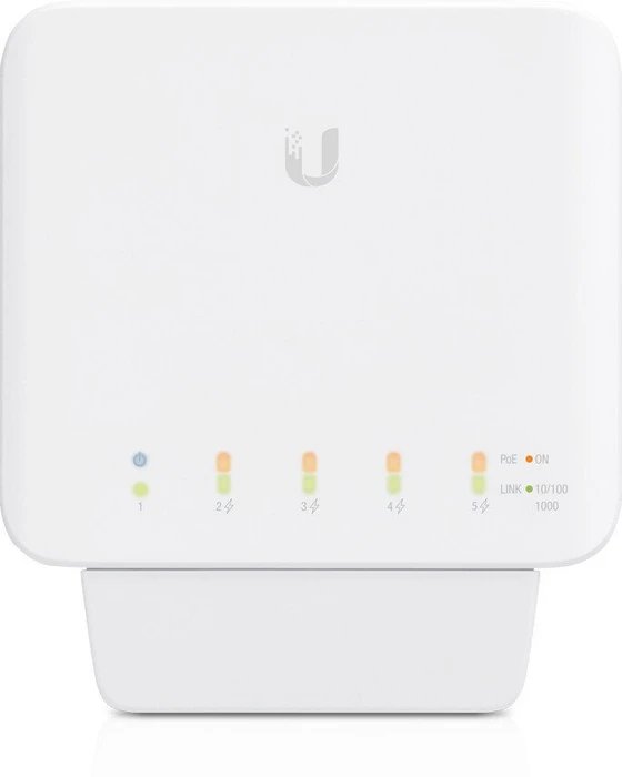 Ubiquiti UniFiSwitch Flex Outdoor Wallmount Gigabit Managed Switch, 5x RJ-45, 46W PoE PD
