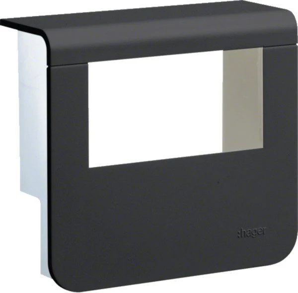 Hager Geräteträger-Oberteil mit seitlichen Spiegelflächen SL 20x55mm graphitschwarz