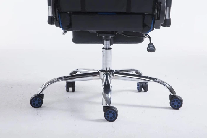 CLP Racing Limit Kunstleder Gamingstuhl mit Fußstütze, schwarz/blau