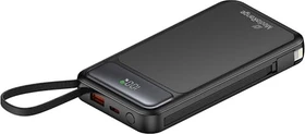 MediaRange Mobile Charger 10000mAh mit integrierten Ladekabeln schwarz