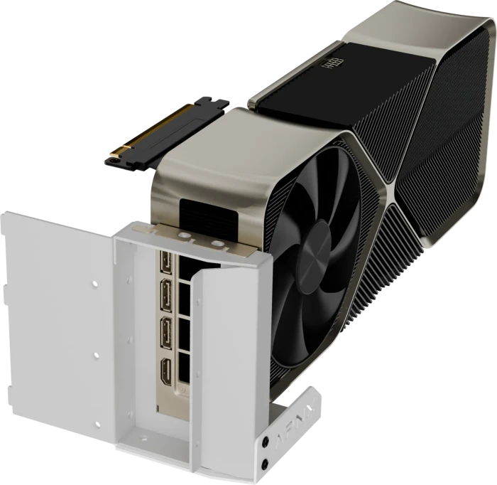 APNX Vertical GPU Holder Kit 2, für APNX V1, gewinkelt, PCIe 5.0, 145mm, weiß