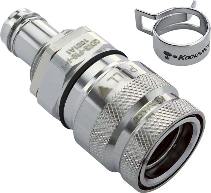 Koolance QDT3 Viton No-Spill Schnellverschluss, gerade female, 10mm ID auf female Schnellverschluss (QDT3-F10-P-V)