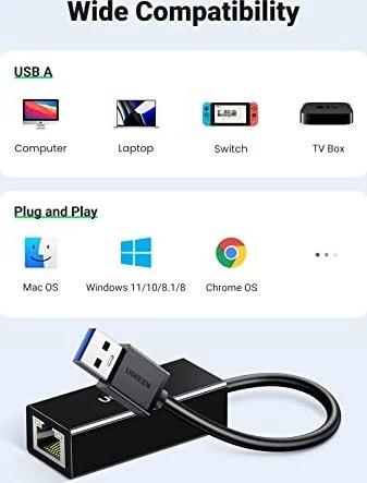 Ugreen Gigabit Ethernet Adapter, USB-A 3.0 [Stecker]