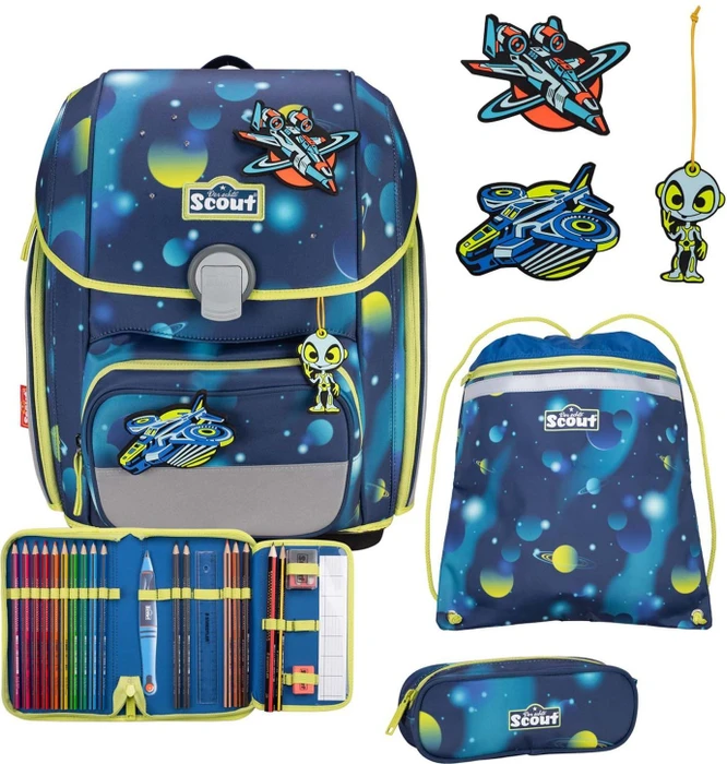 Scout Genius LED Planets Schultaschen-Set, 4-tlg.