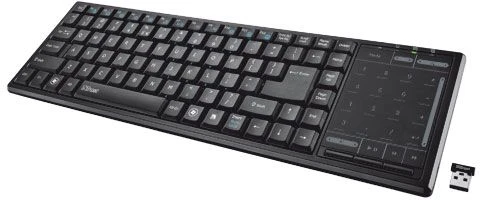 Trust Tacto Wireless Entertainment Keyboard with Touchpad, USB, UK
