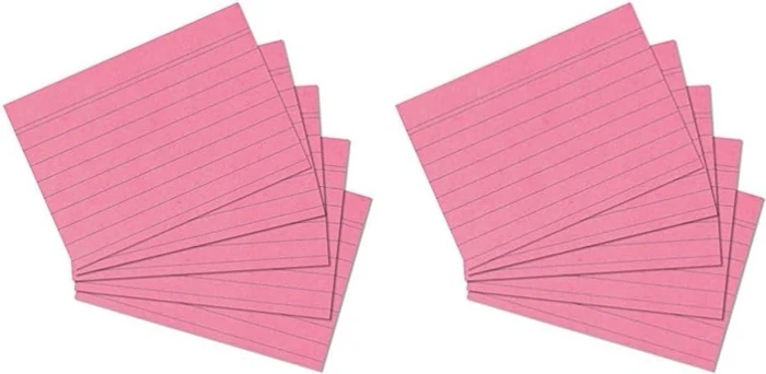 Herlitz Karteikarten, A6, liniert, rosa, 100 Blatt