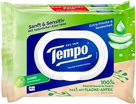 Tempo Sanft & Sensitiv feuchte Toilettentücher, 84 Stück (2x 42 Stück)