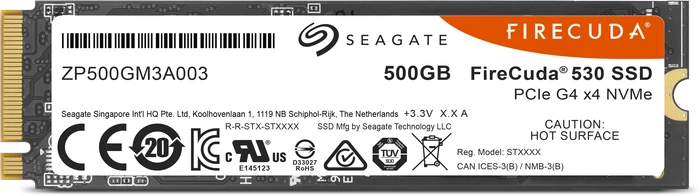 Seagate FireCuda 530 SSD +Rescue 500GB, M.2 2280 / M-Key / PCIe 4.0 x4