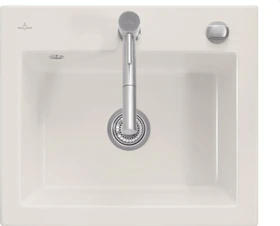 Villeroy & Boch Subway 60 S Einbau Becken mittig mit Ablauffernbedienung crema
