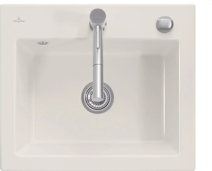 Villeroy & Boch Subway 60 S Einbau Becken mittig mit Ablauffernbedienung crema